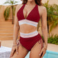 🔥Last Day Special Price £12.99!!💥-👙High Waisted Tummy Control Color Block Bikini Sets
