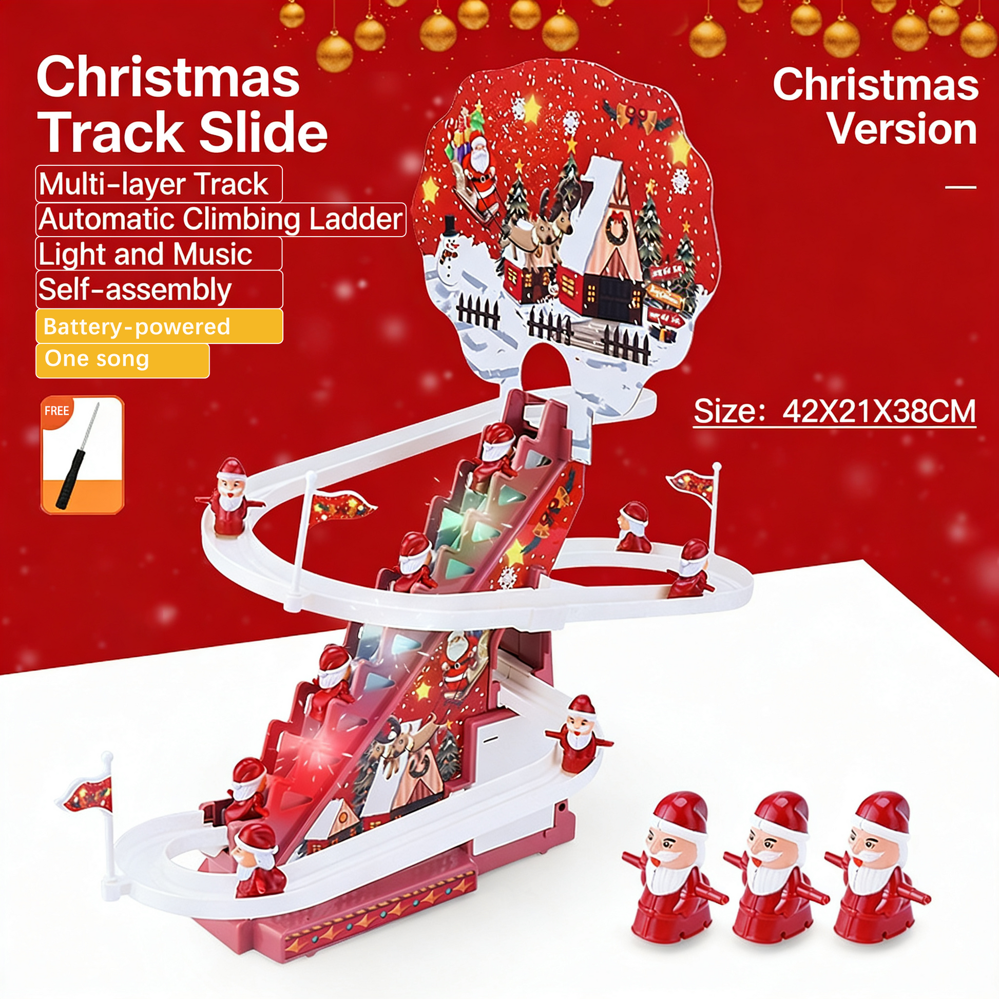 🎄🎅CHRISTMAS SALE 50% OFF!!🎁🎅Santa Electric Slide Climbing Toys for Automatic Stairs🛷-7