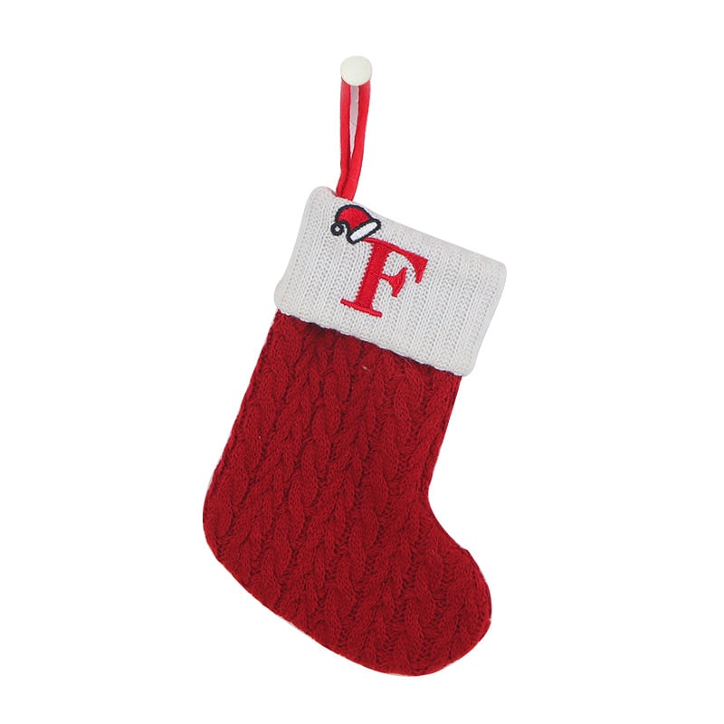 🔥HOT SALE -49% OFF🔥"Cozy Knit Socks, Embroidered Candy Gift Bag, Letter Christmas Stocking - Perfect for the Little Ones!"-15