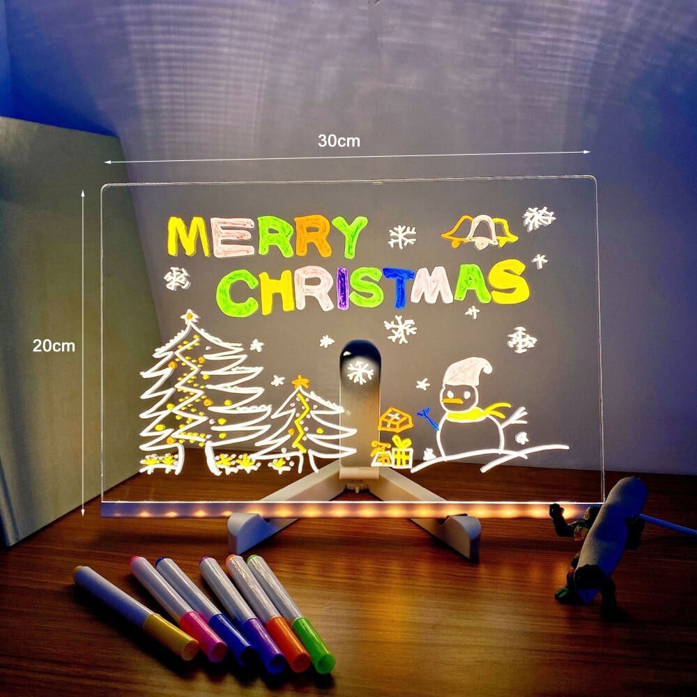 🎅Surprise price: only £8.99!!🎄LED Erasable DIY Acrylic Transparent Message Board🎁-8