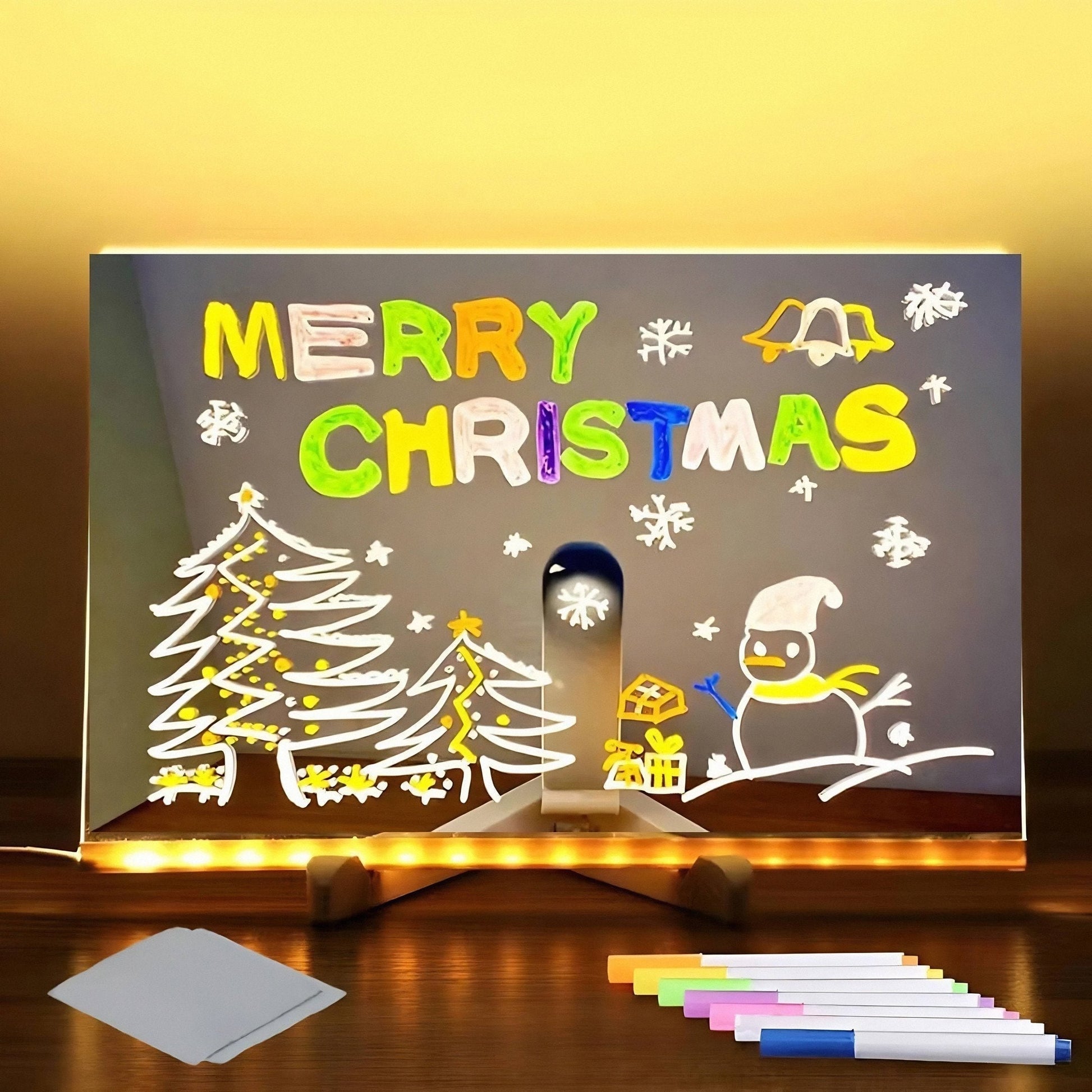 🎅Surprise price: only £8.99!!🎄LED Erasable DIY Acrylic Transparent Message Board🎁-2