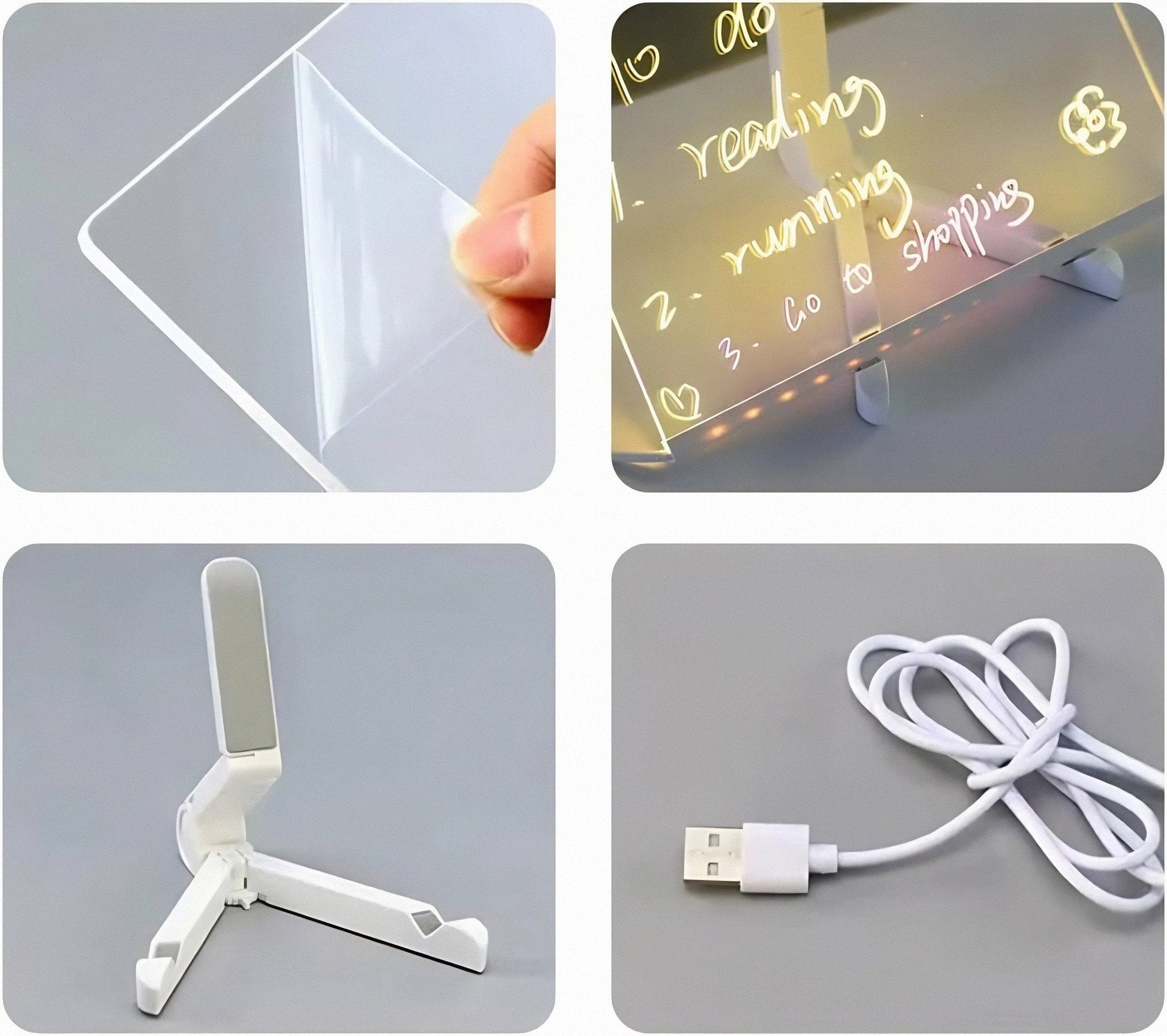 🎅Surprise price: only £8.99!!🎄LED Erasable DIY Acrylic Transparent Message Board🎁-6