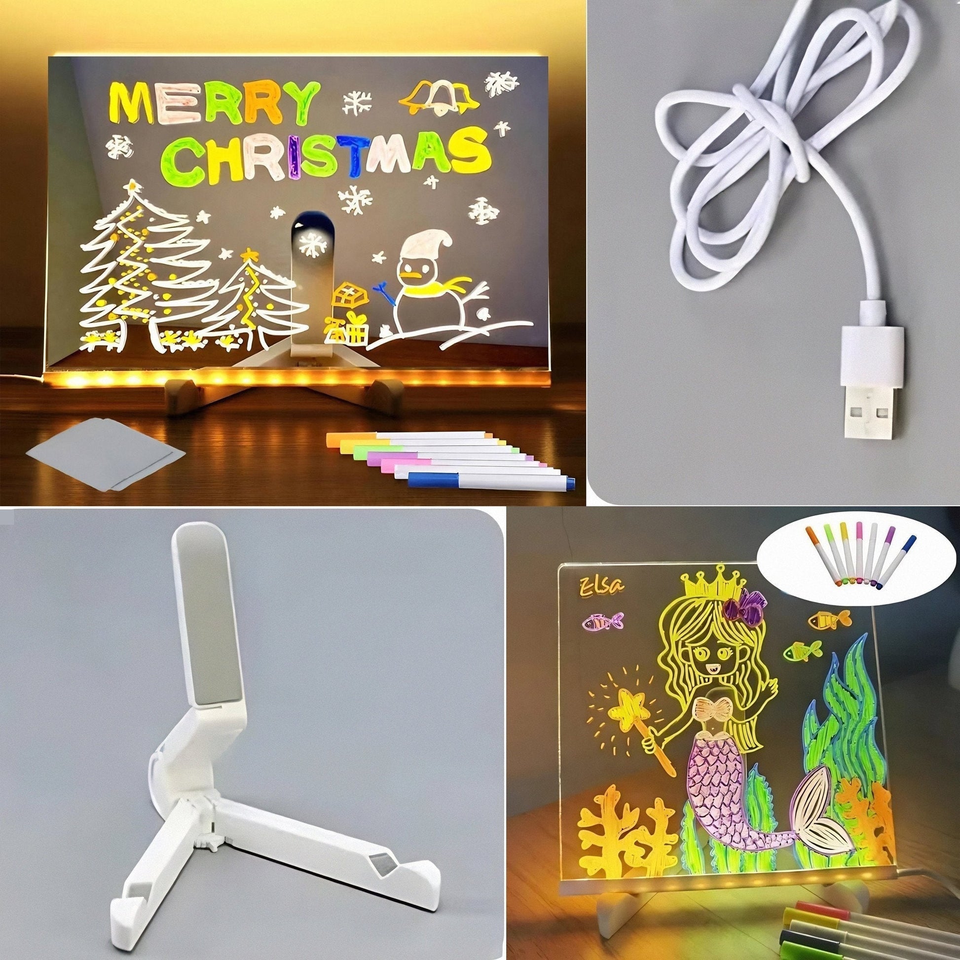 🎅Surprise price: only £8.99!!🎄LED Erasable DIY Acrylic Transparent Message Board🎁-10