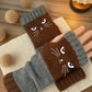 🔥Winter Hot Sale 49% off😻Cat Knitted Embroidery Fingerless Gloves - Cosy, Stylish, Casual Winter Wear-17