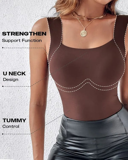 🏆Last Day Special Price ￡8.99!!💐Women's U Neck Tank Tops with Built-In Bra