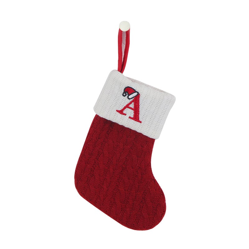 🔥HOT SALE -49% OFF🔥"Cozy Knit Socks, Embroidered Candy Gift Bag, Letter Christmas Stocking - Perfect for the Little Ones!"-10