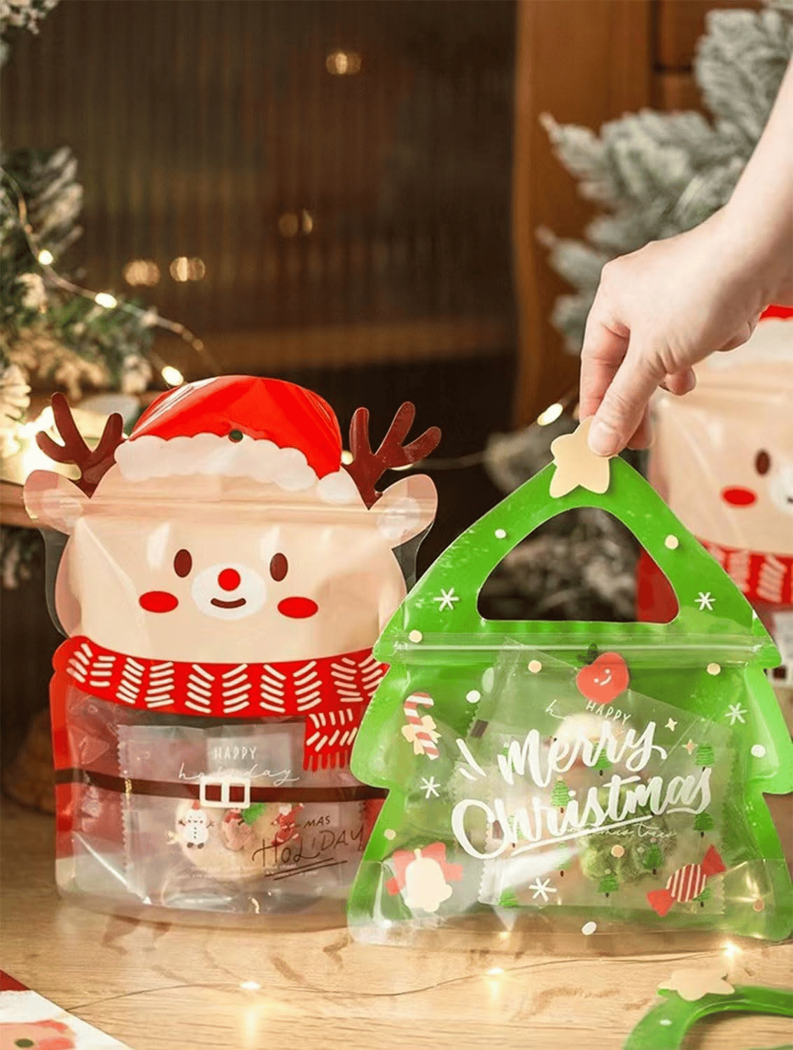 ❄️🎅Early Christmas Sale 50% OFF!!☃️🎄Christmas Treat Bags, Kids Xmas Sealable Bags With Handle 10 PCS❄️-9