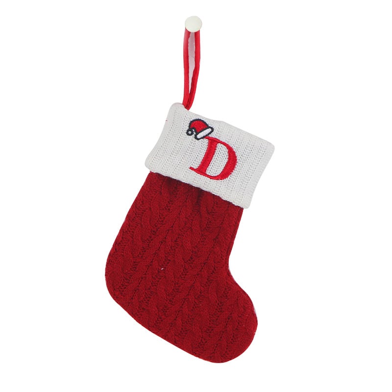 🔥HOT SALE -49% OFF🔥"Cozy Knit Socks, Embroidered Candy Gift Bag, Letter Christmas Stocking - Perfect for the Little Ones!"-13