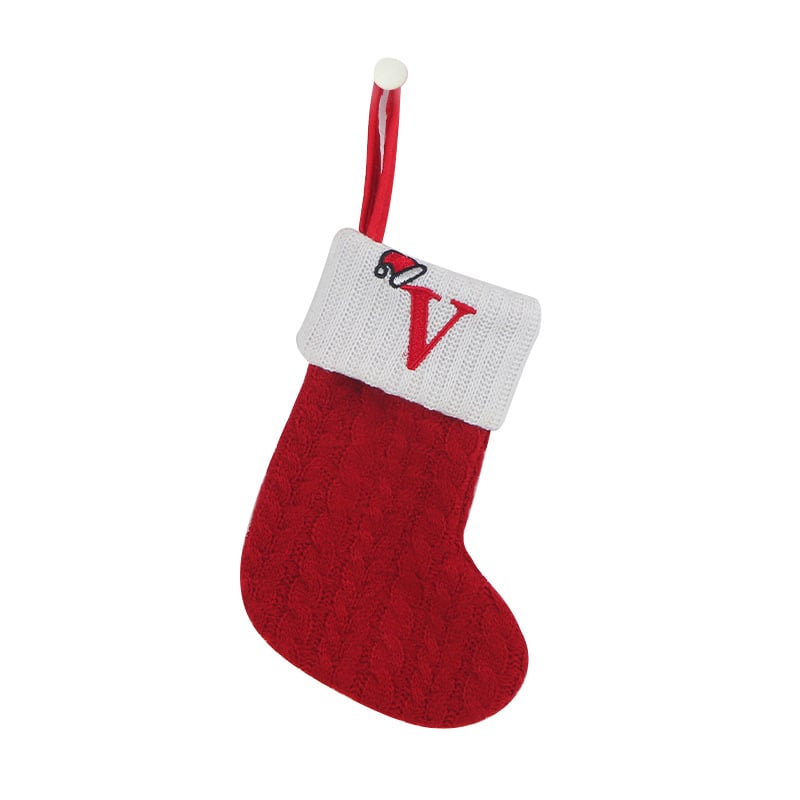 🔥HOT SALE -49% OFF🔥"Cozy Knit Socks, Embroidered Candy Gift Bag, Letter Christmas Stocking - Perfect for the Little Ones!"-31