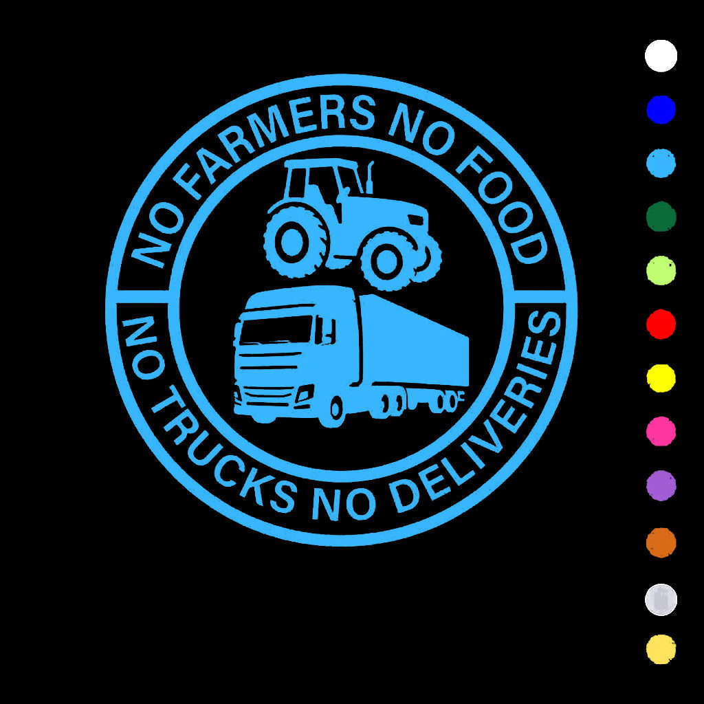 🎅Christmas Sale 50% Off💕🔥No Farmers No Food No Trucks No Deliveries Vinyl Sticker – 140mm Decal-2