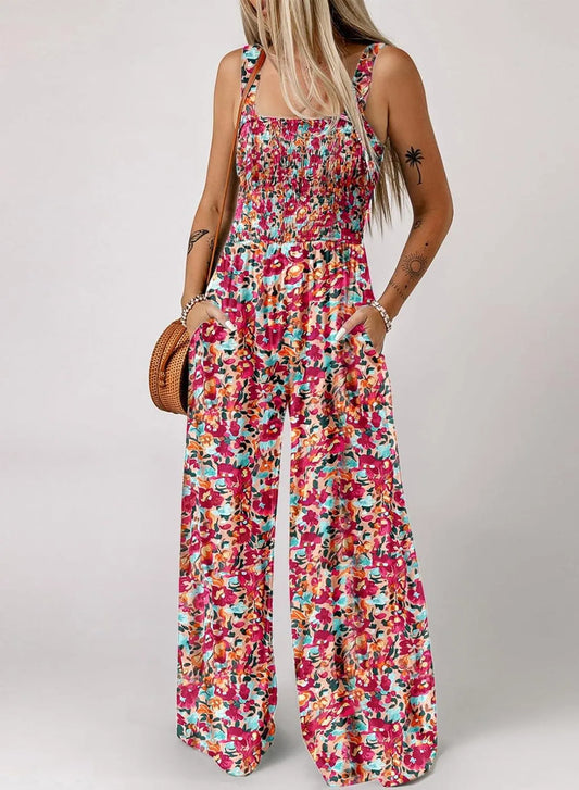 🔥LAST DAY SALE: ONLY ￡14.99!!🌼Women’s Casual Print Sleeveless Overalls Jumpsuits