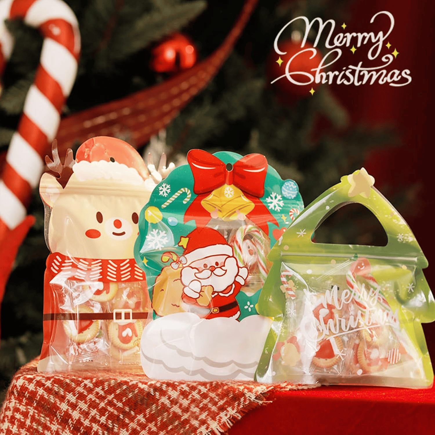 ❄️🎅Early Christmas Sale 50% OFF!!☃️🎄Christmas Treat Bags, Kids Xmas Sealable Bags With Handle 10 PCS❄️-3