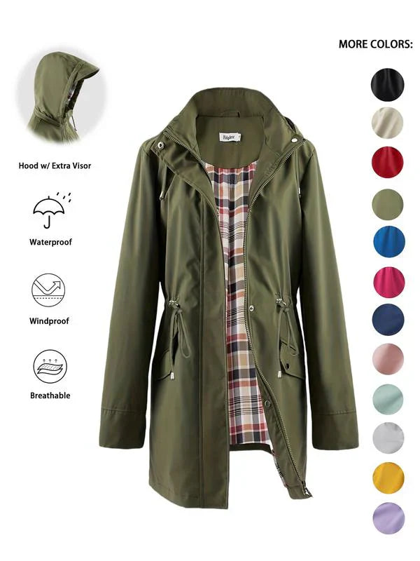 🔥Limited Hot Sale 50% OFF🎁🧥3-in-1 Plaid Waterproof Jacket for Women– Rain, Wind & Cold, All Covered-17