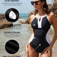 Full Coverage Retro Color Block Swimwear