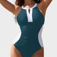 Full Coverage Retro Color Block Swimwear