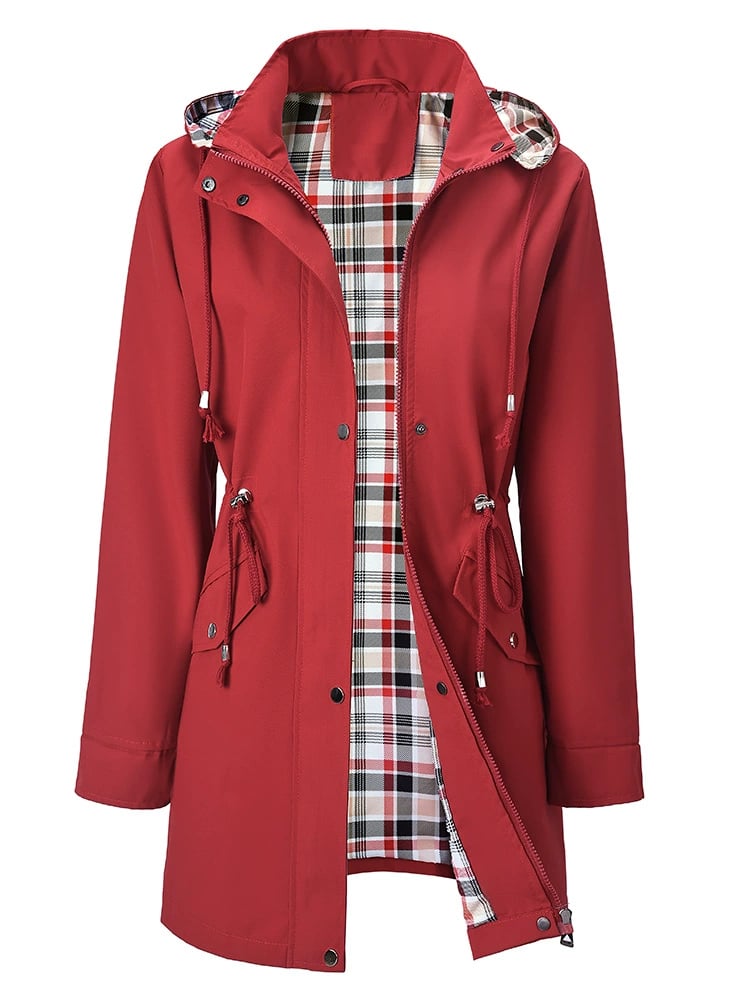 🔥Limited Hot Sale 50% OFF🎁🧥3-in-1 Plaid Waterproof Jacket for Women– Rain, Wind & Cold, All Covered-4