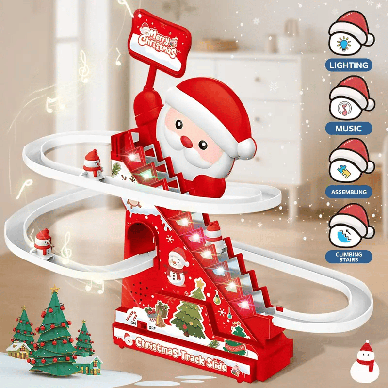 🎄🎅CHRISTMAS SALE 50% OFF!!🎁🎅Santa Electric Slide Climbing Toys for Automatic Stairs🛷-2