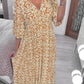 🔥LAST DAY SALE 49% OFF🔥Bohemian Casual Print V-neck Waist Wrap Long Dress