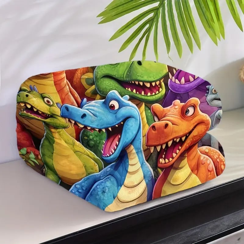 ⏳BLACK FRIDAY SPECIAL PRICE ￡7.99!⏰🦖Cute Smiling Dinosaurs HD Digital Print Flannel Blanket-4