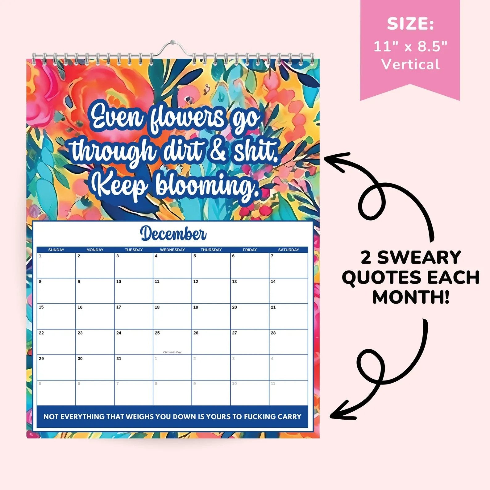 🎁New Year Special: 50% OFF🔥2026 Funny Sweary Mental Health Wall Calendar-3