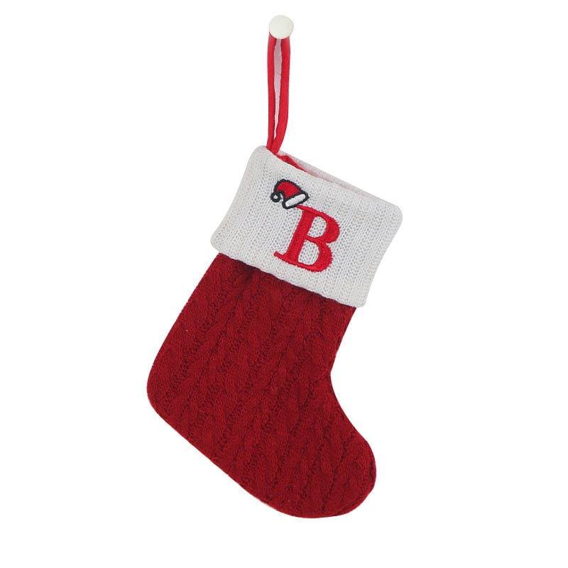 🔥HOT SALE -49% OFF🔥"Cozy Knit Socks, Embroidered Candy Gift Bag, Letter Christmas Stocking - Perfect for the Little Ones!"-11