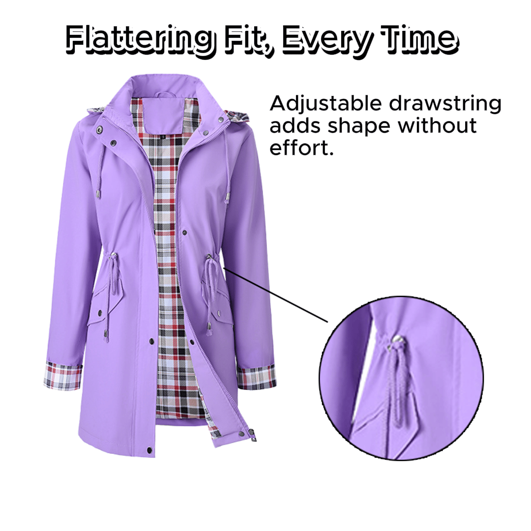 🔥Limited Hot Sale 50% OFF🎁🧥3-in-1 Plaid Waterproof Jacket for Women– Rain, Wind & Cold, All Covered-7