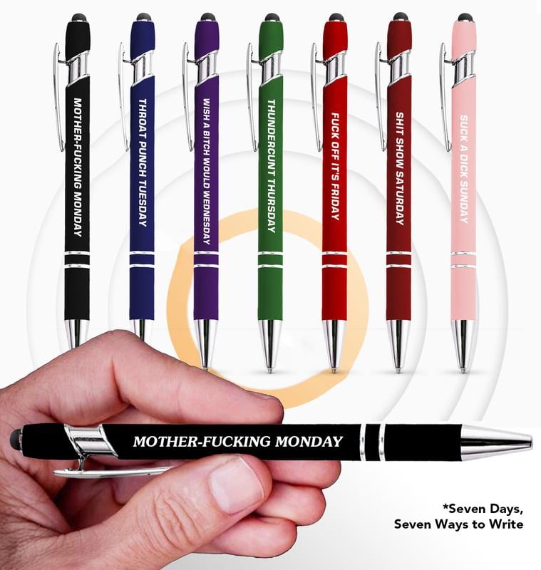 🔥NEW YEAR SALE 49% OFF🔥Funny Stress-Relief Daily Quotes Metal Ballpoint Pen Set (7 Pcs)🎁-5