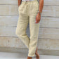 🌸LAST DAY SPECIAL PRICE: ￡11.99!!🌸Women's  Elastic Waist Cotton Linen Wide Leg Pants