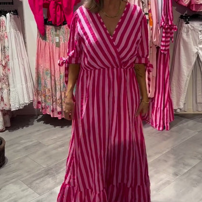 🎉Last Day Promotion 50% OFF💃Women’s Casual Striped V-Neck Dress