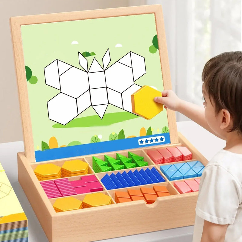 🎁Early Christmas Sale 50% OFF🔥Wooden Magnetic Pattern Block Puzzle Set🧩-4