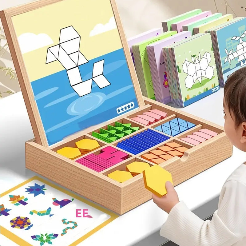 🎁Early Christmas Sale 50% OFF🔥Wooden Magnetic Pattern Block Puzzle Set🧩-6
