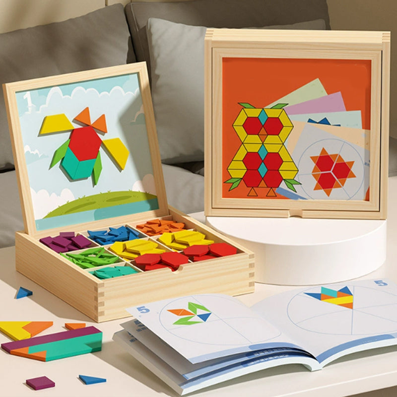 🎁Early Christmas Sale 50% OFF🔥Wooden Magnetic Pattern Block Puzzle Set🧩-7