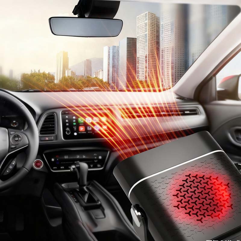 🔥 50% OFF NOW! ✨ 2-in-1 Portable Car Heater - 360° Rotation & Dual Voltage (12V/24V) for Rapid Defrosting and Heating 🚗❄️-1