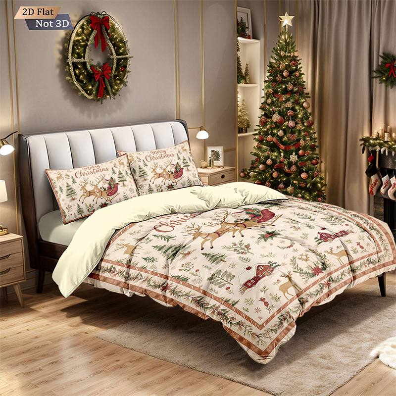 ⏳Limited-time 50% off⏰Festive Christmas 3-Piece Duvet Cover Set🛏️❤️-10