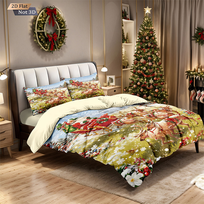 ⏳Limited-time 50% off⏰Festive Christmas 3-Piece Duvet Cover Set🛏️❤️-16