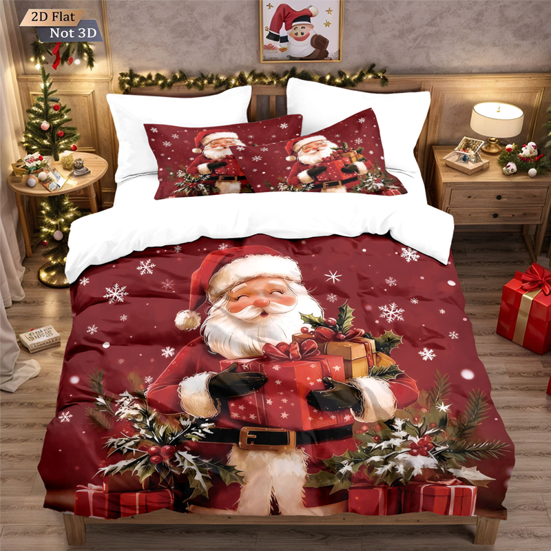 ⏳Limited-time 50% off⏰Festive Christmas 3-Piece Duvet Cover Set🛏️❤️-2