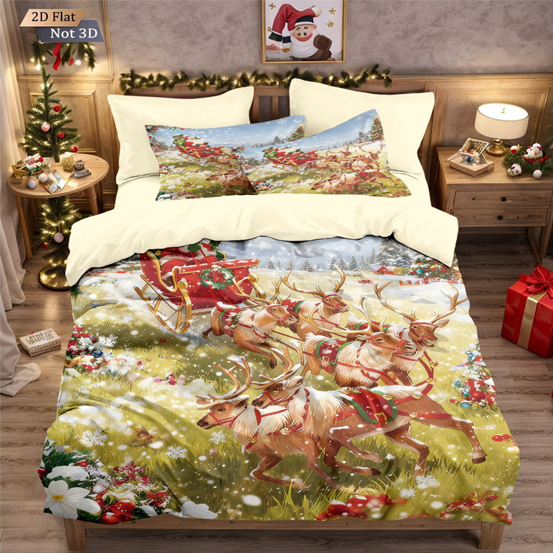 ⏳Limited-time 50% off⏰Festive Christmas 3-Piece Duvet Cover Set🛏️❤️-5