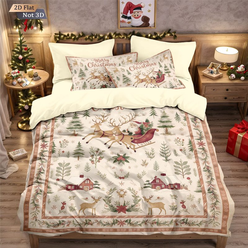 ⏳Limited-time 50% off⏰Festive Christmas 3-Piece Duvet Cover Set🛏️❤️-9
