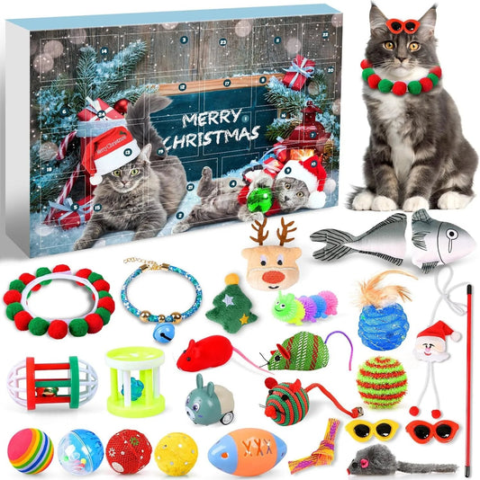 🎄Christmas Sale - 50%OFF🎅😻2025 Christmas Countdown Cat Toys Advent Calendar🎁