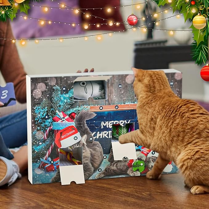 🎄Christmas Sale - 50%OFF🎅😻2025 Christmas Countdown Cat Toys Advent Calendar🎁-1