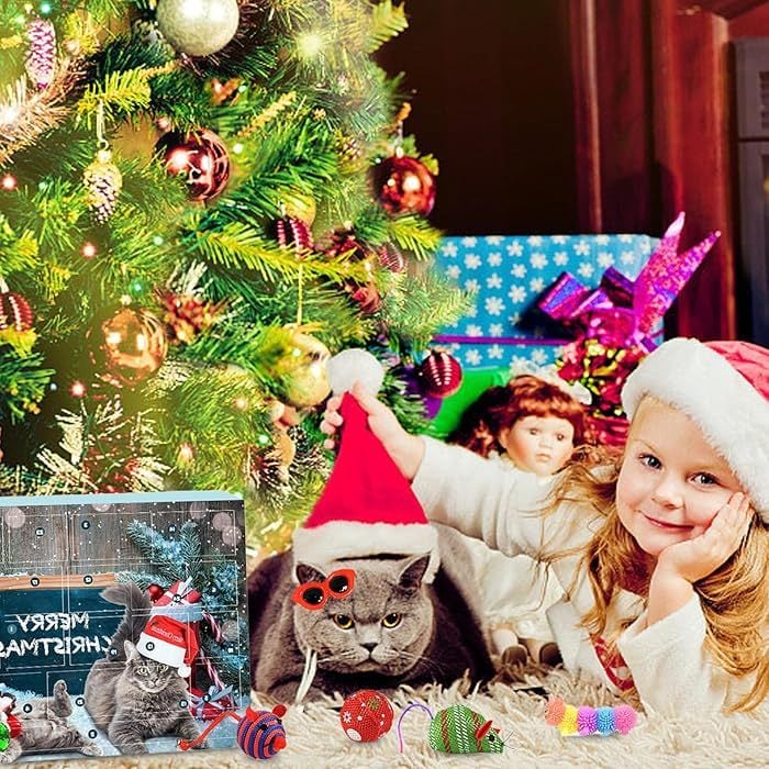 🎄Christmas Sale - 50%OFF🎅😻2025 Christmas Countdown Cat Toys Advent Calendar🎁-8