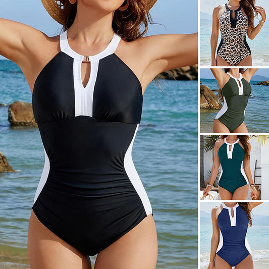 💖NEW YEAR SALE 50% OFF💕Full Coverage Retro Color Block Slimming Swimwear
