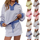 2026 HOT SALE ⚡50K+ SOLD!⚡Women's Striped Two-Piece Mini Skirt Set