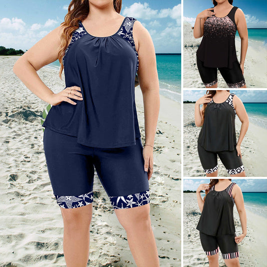 🎉LAST DAY SALE 50% OFF!!👍Women's Plus Size Tankini Swimsuit Set